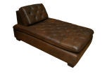 French Leather Chaise Lounge