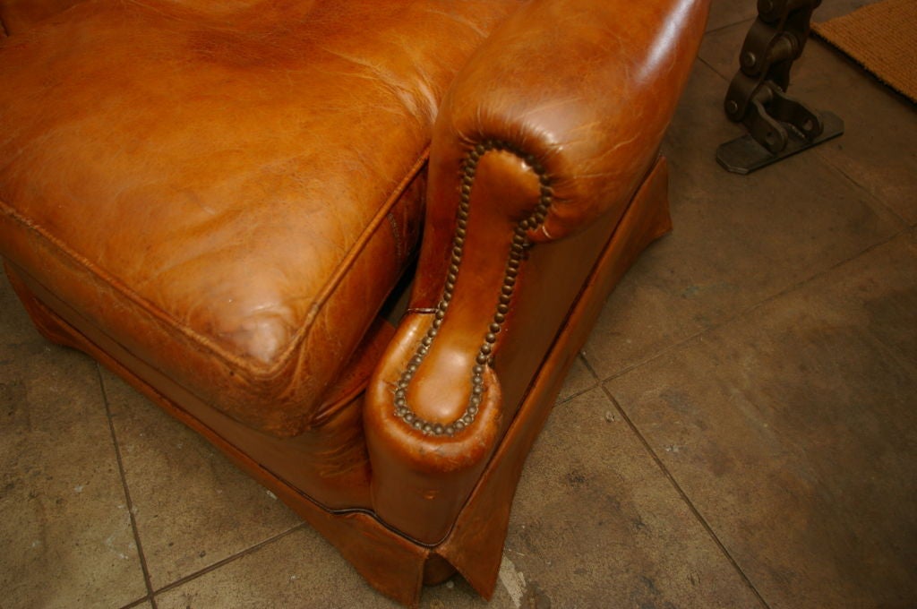 Original 1920's Leather Wingback Chairs In Good Condition In Los Angeles, CA