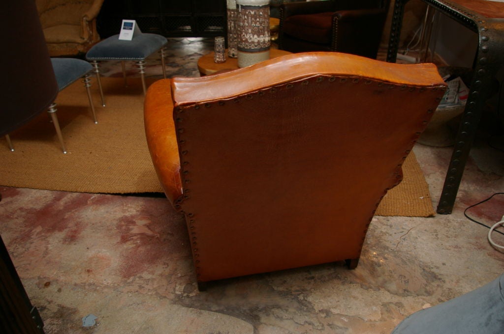 Leather French Club Chair