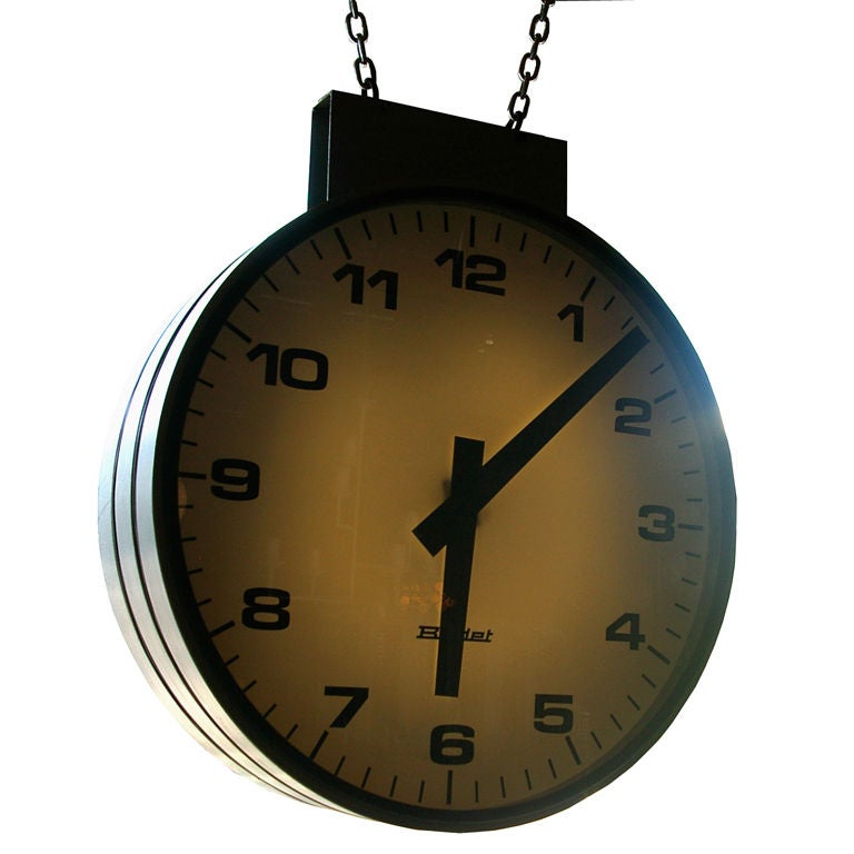 French Double Face Train Station Clock