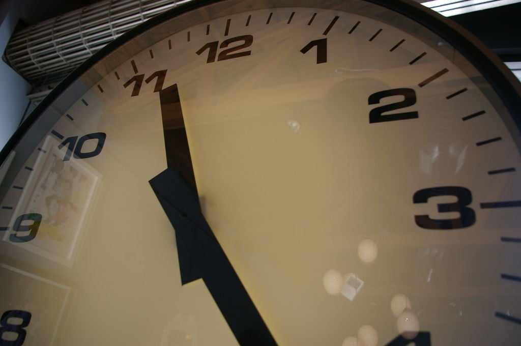 French Double Face Train Station Clock In Excellent Condition In Los Angeles, CA