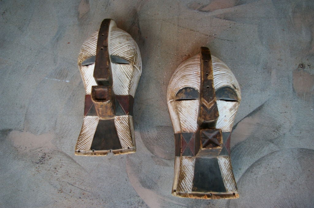Congolese Antique Pair of Kifwebe Masks