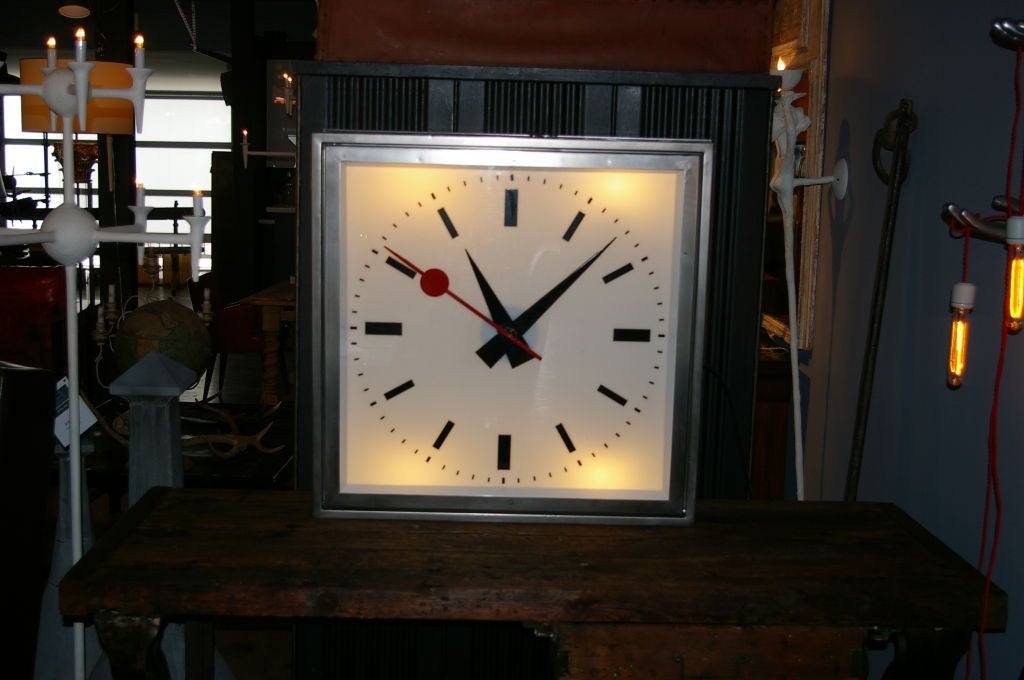 1960's French Train Station Clock In Excellent Condition In Los Angeles, CA