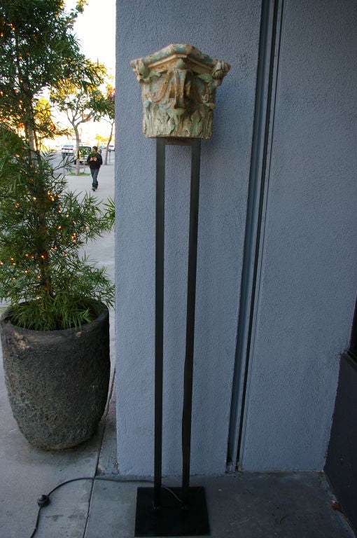 Pair of  19th Century Corinthian Capitols Floor Lamps