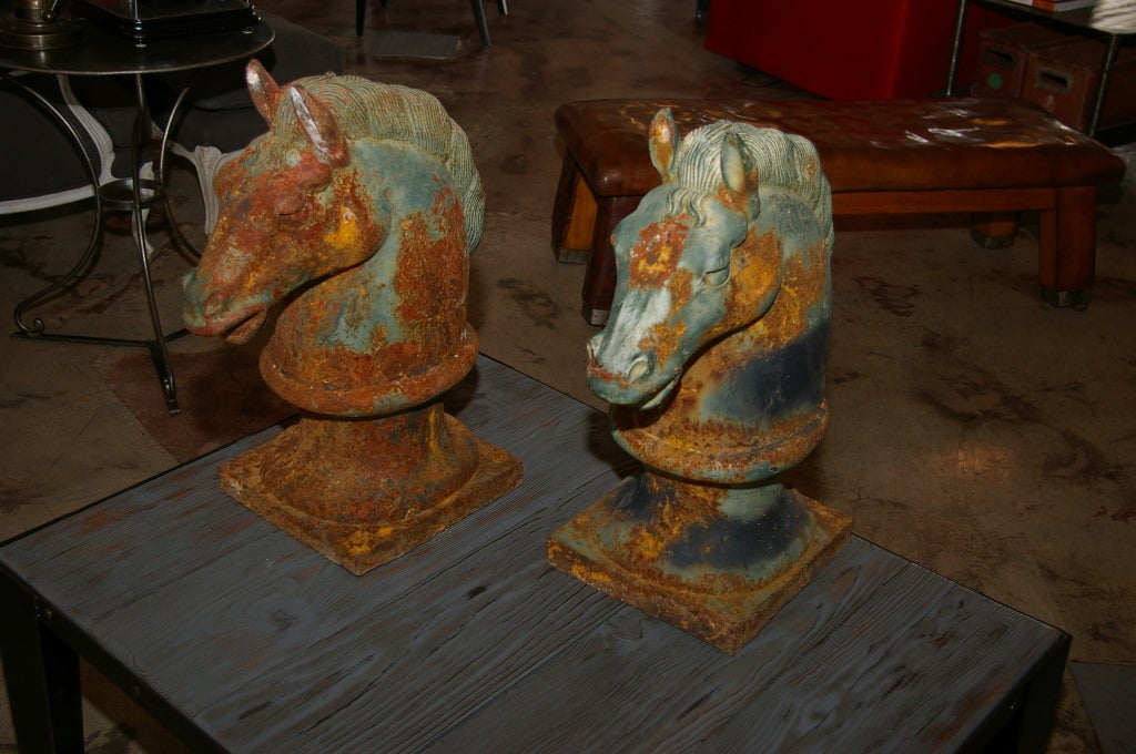 19th century Cast Iron Horse Heads