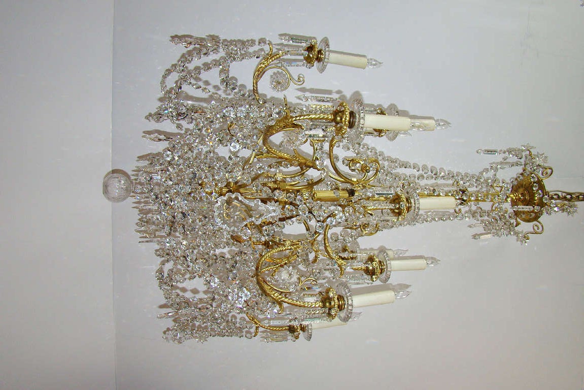 Exceptional 19th century Louis XVI style bronze dore chandelier