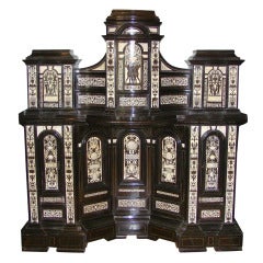 Exceptional Italian 19th Century Ebonized cupboard