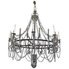 Antique 19th century bayonet chandelier with components of rifles from the civil war.