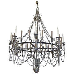 19th century bayonet chandelier with components of rifles from the civil war.