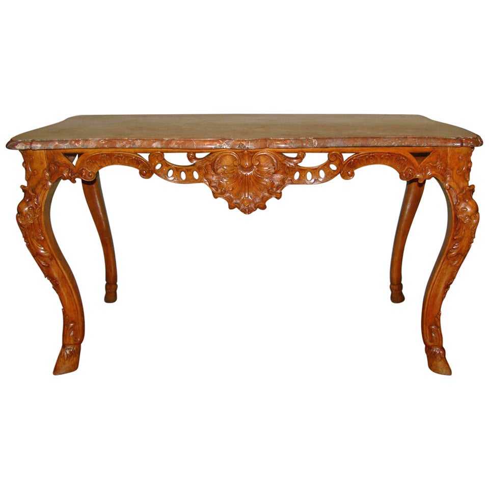 9th century Louis XV style free-standing console For Sale
