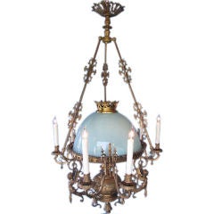 19th Century Bronze and Brass Chandelier