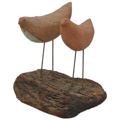 Hal Riegger Stoneware Birds Sculpture