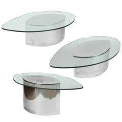 Set of Three Cini Boeri Lunario Coffee Tables by Gavina for Knoll