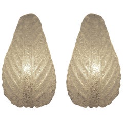 Pair of Barovier & Toso Leaf Sconces