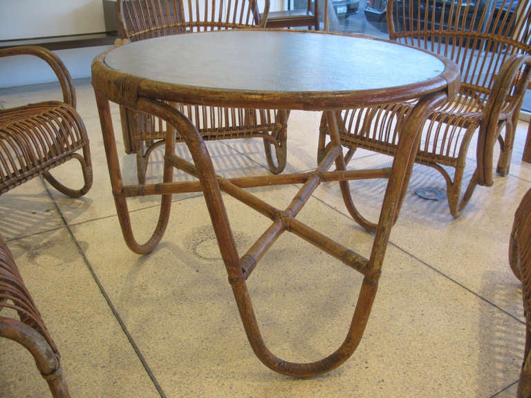 Bamboo / Rattan Set of 6 Chairs & Table 3