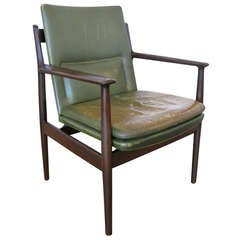 Arne Vodder Leather & Mahogany Chair