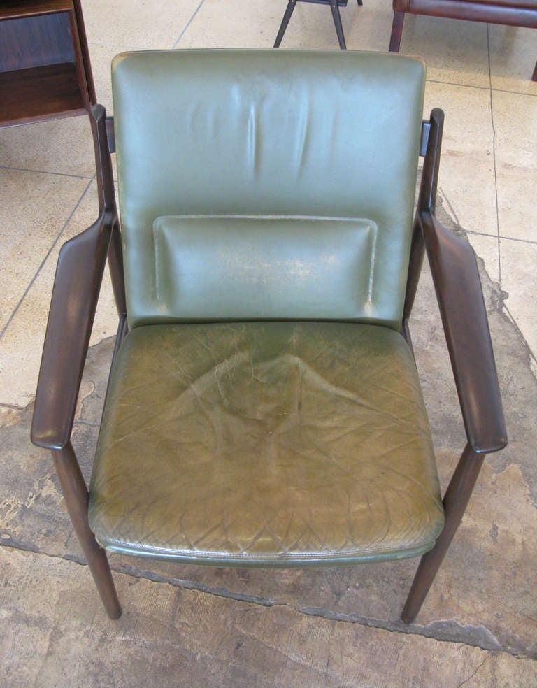 Danish Arne Vodder Leather & Mahogany Chair