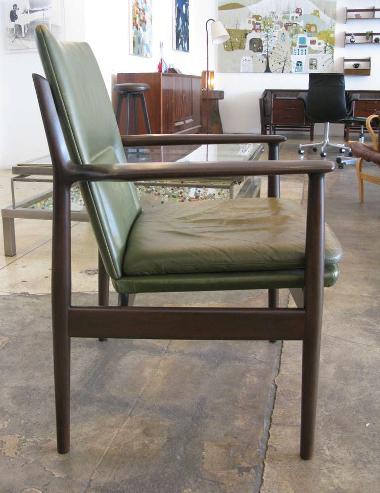 Mid-20th Century Arne Vodder Leather & Mahogany Chair