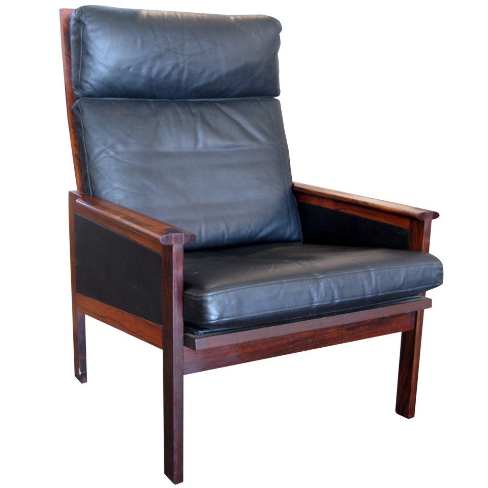 Illum Wikkelso Leather & Wood Armchair