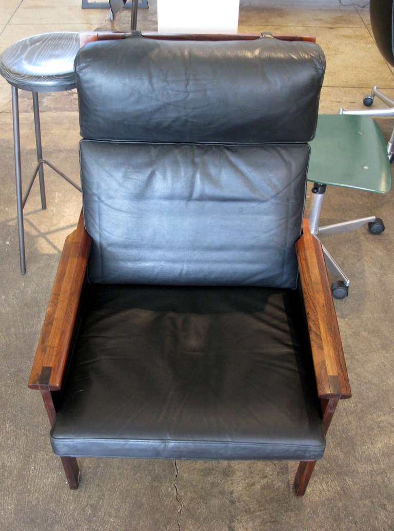 Illum Wikkelso Leather & Wood Armchair 1