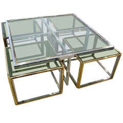 Maison Charles Glass Table with Four Side Tables