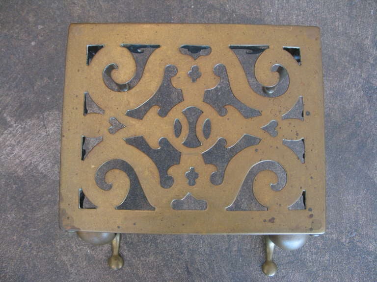 Solid Brass Footman Stool / Kettle Stand 3