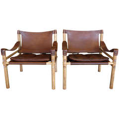 Pair of Arne Norell Sirocco "Safari" Chairs
