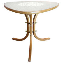 Danish Mosaic Tile Top Side Table