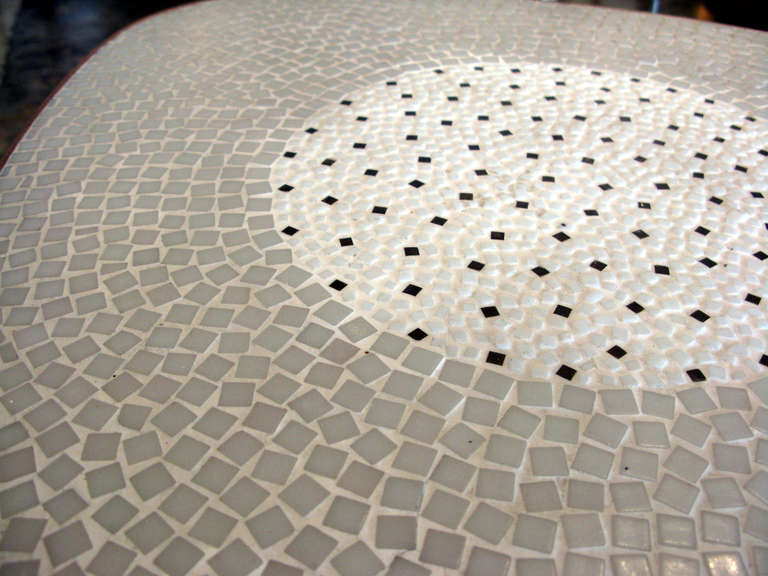 Danish Mosaic Tile Top Side Table 1
