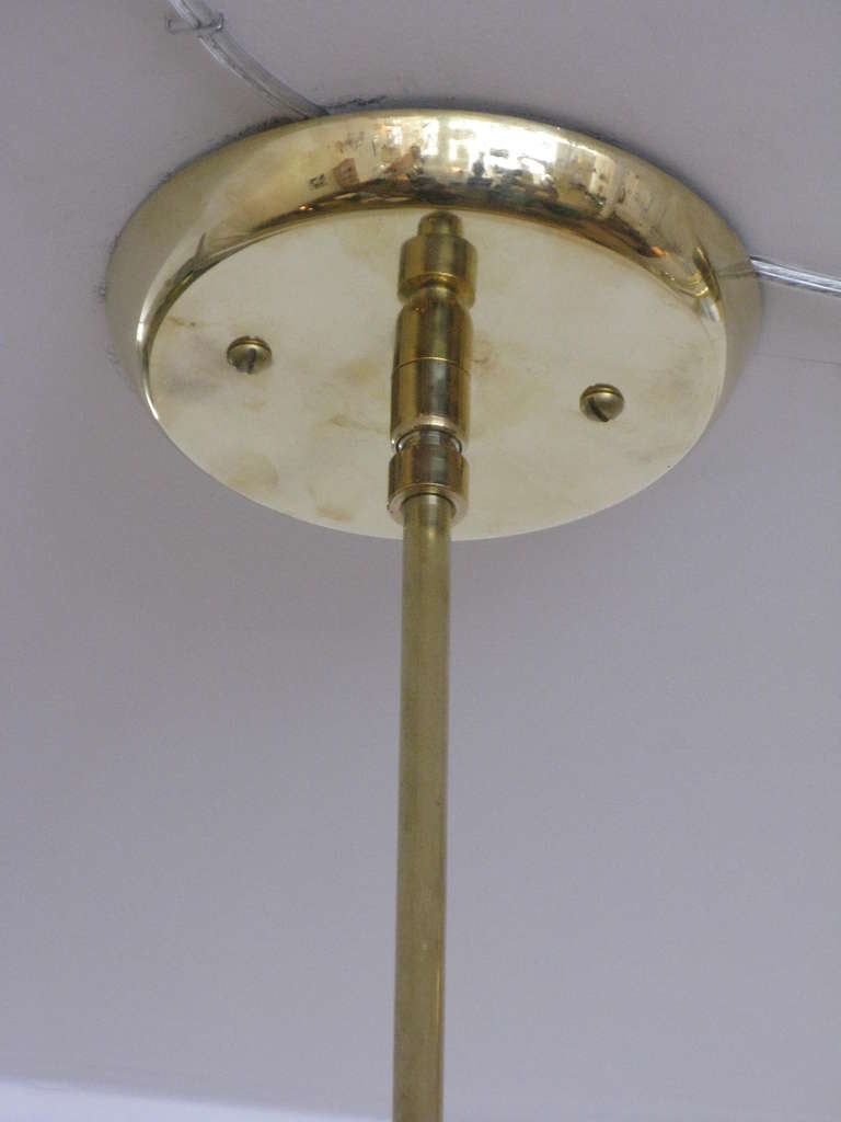Set of 5 Brass & Glass Pendant Lights 5