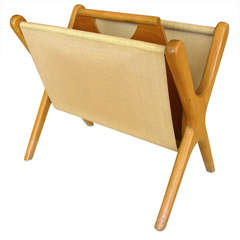 Vintage Blonde Wood Magazine Rack