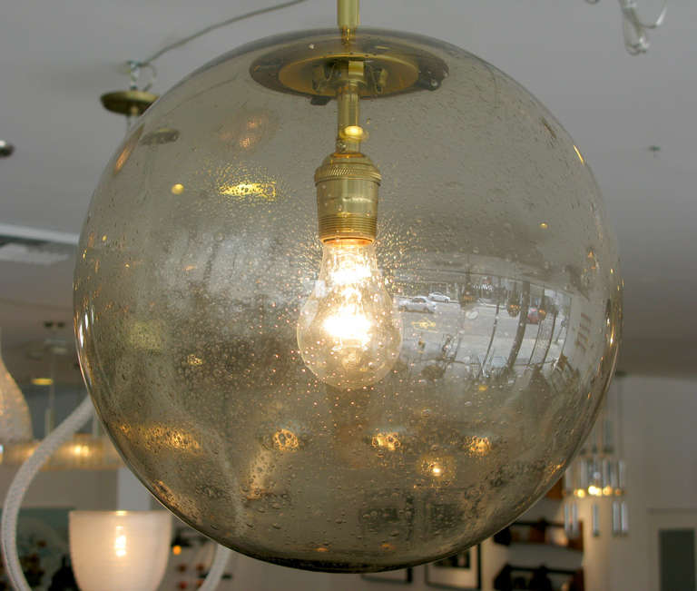 German Doria Bubbled Glass Pendant Light - Large