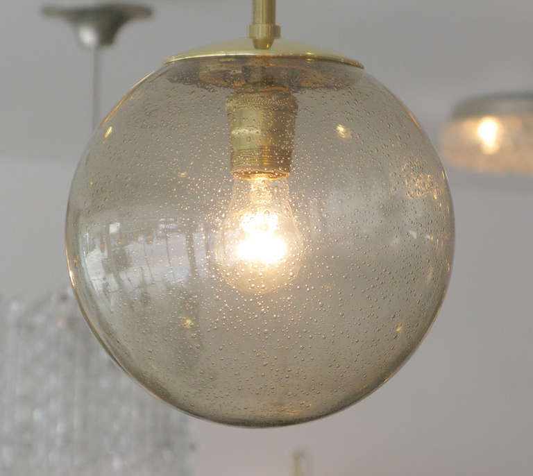German Doria Bubbled Glass Pendant Light - Small