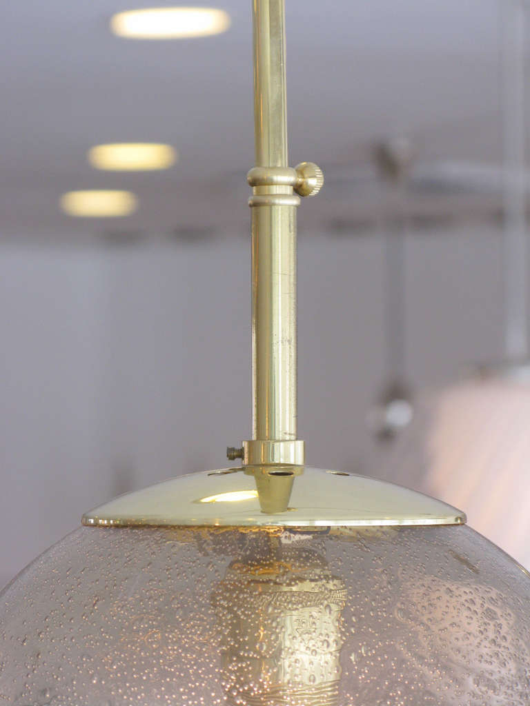 Late 20th Century Doria Bubbled Glass Pendant Light - Small