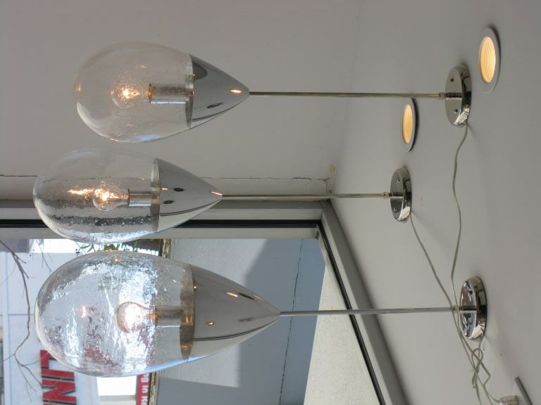 Set of 3 Limburg Bubbled Glass Drop Lamps