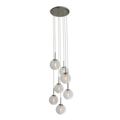 Clear Spun Glass Sphere Chandelier