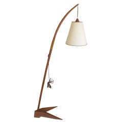 Teak Aubock Style Floor Lamp