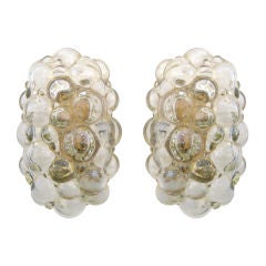 Pair of Bubbled Glass Sconces