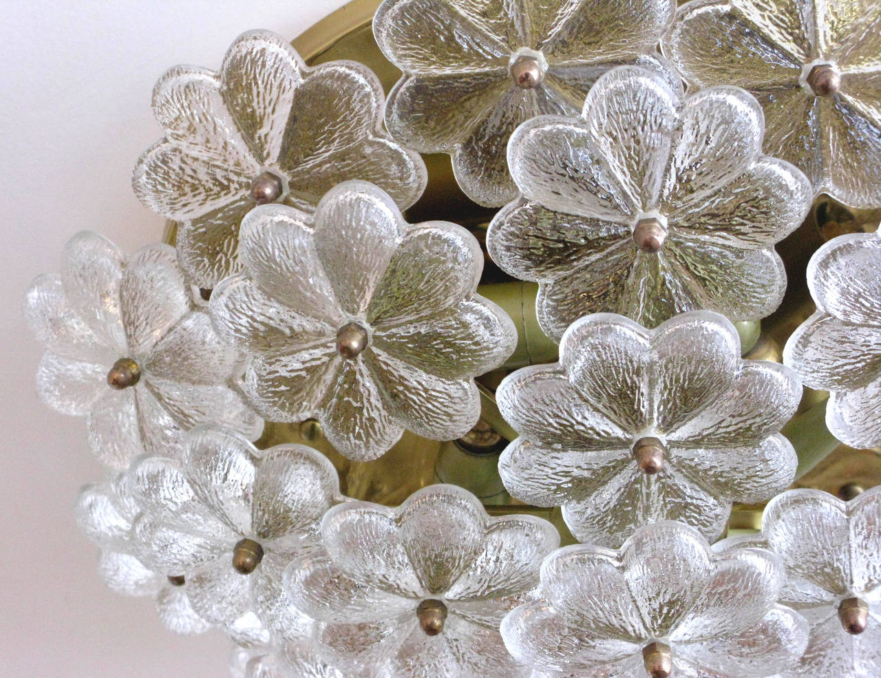 German Ernest Palme Floral Glass Ceiling Mount