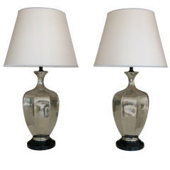 Pair of Nickel Luster Porcelain Lamps