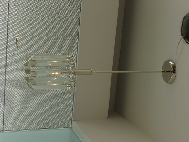 Venini Glass Prism & Polished Nickel Chandelier