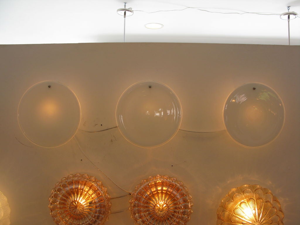Set of 3 Round Vistosi Sconces