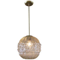 Light Amber Glass Bubbled Pendant