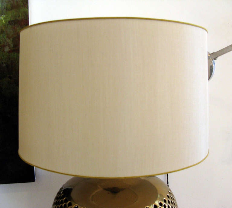 Pair of Pierced Brass Table Lamps 3