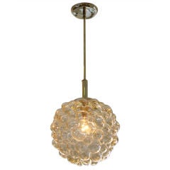 Round Amber Bubbled Glass Pendant