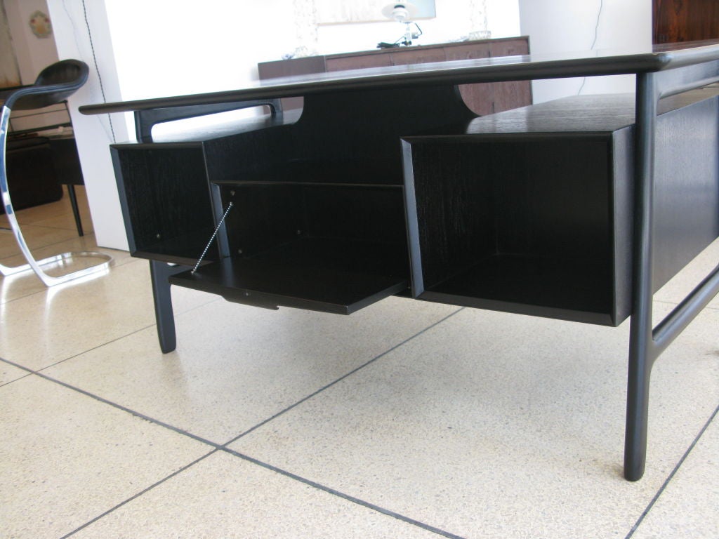 Omann Jun Model 75 Teak Desk in Ebony 4