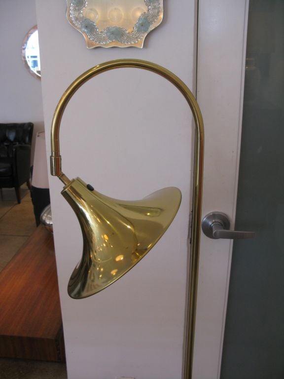 Swedish Brass Floor Lamp by Borje Claes