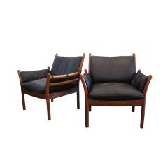 Pair of Illum Wikkelso Rosewood Armchairs