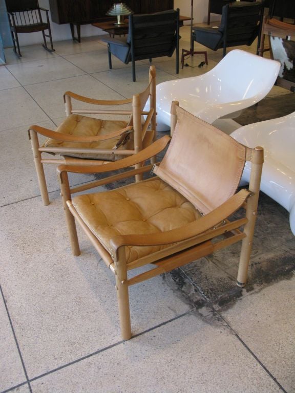 Mid-20th Century Pair of Arne Norell Leather 