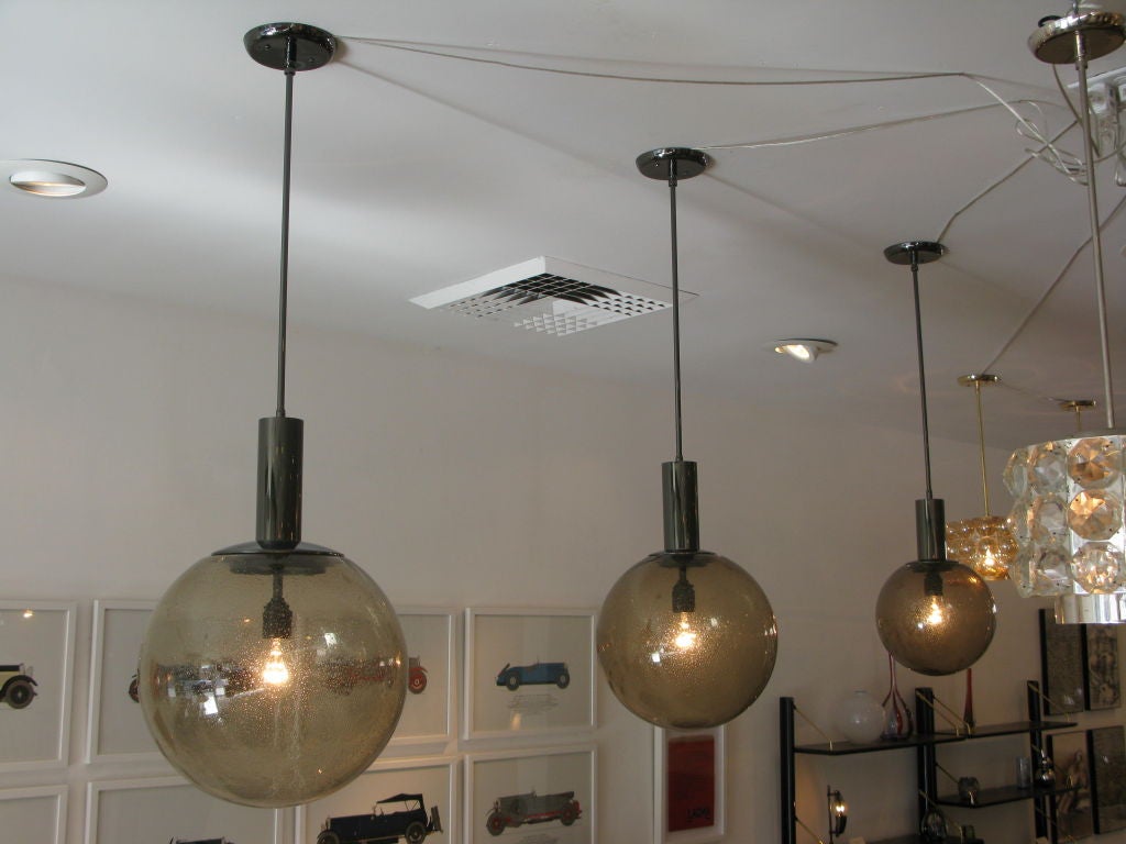 Set of 3 Doria Bubbled Glass Pendant Lights